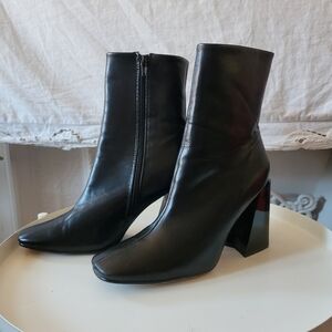Nast Gal Black Ankle Boots With Chunky Heel Size 9 Or 40